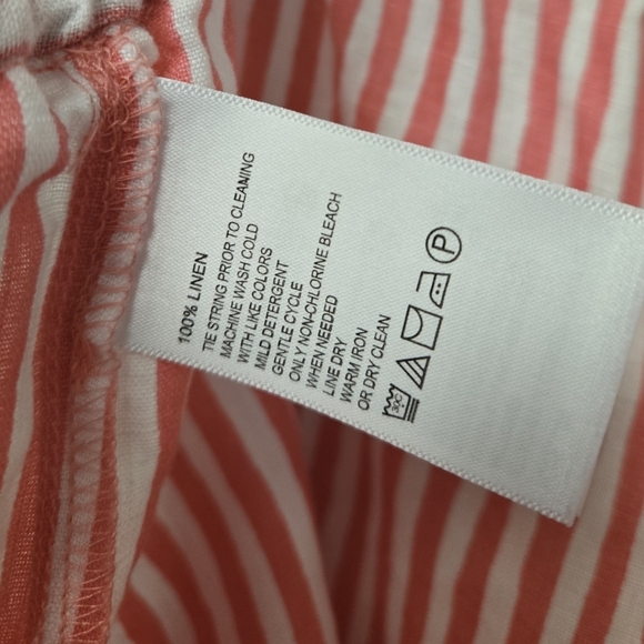 Tommy Bahama Ocean Surf High Rise Linen Easy Shorts Soft Flamingo Red Stripe XL - Picture 5 of 8